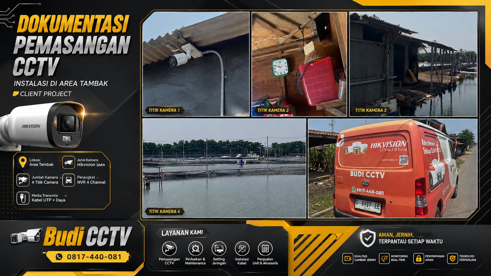 Pemasangan CCTV Hikvision Tambak Pemalang, Cegah Pencurian