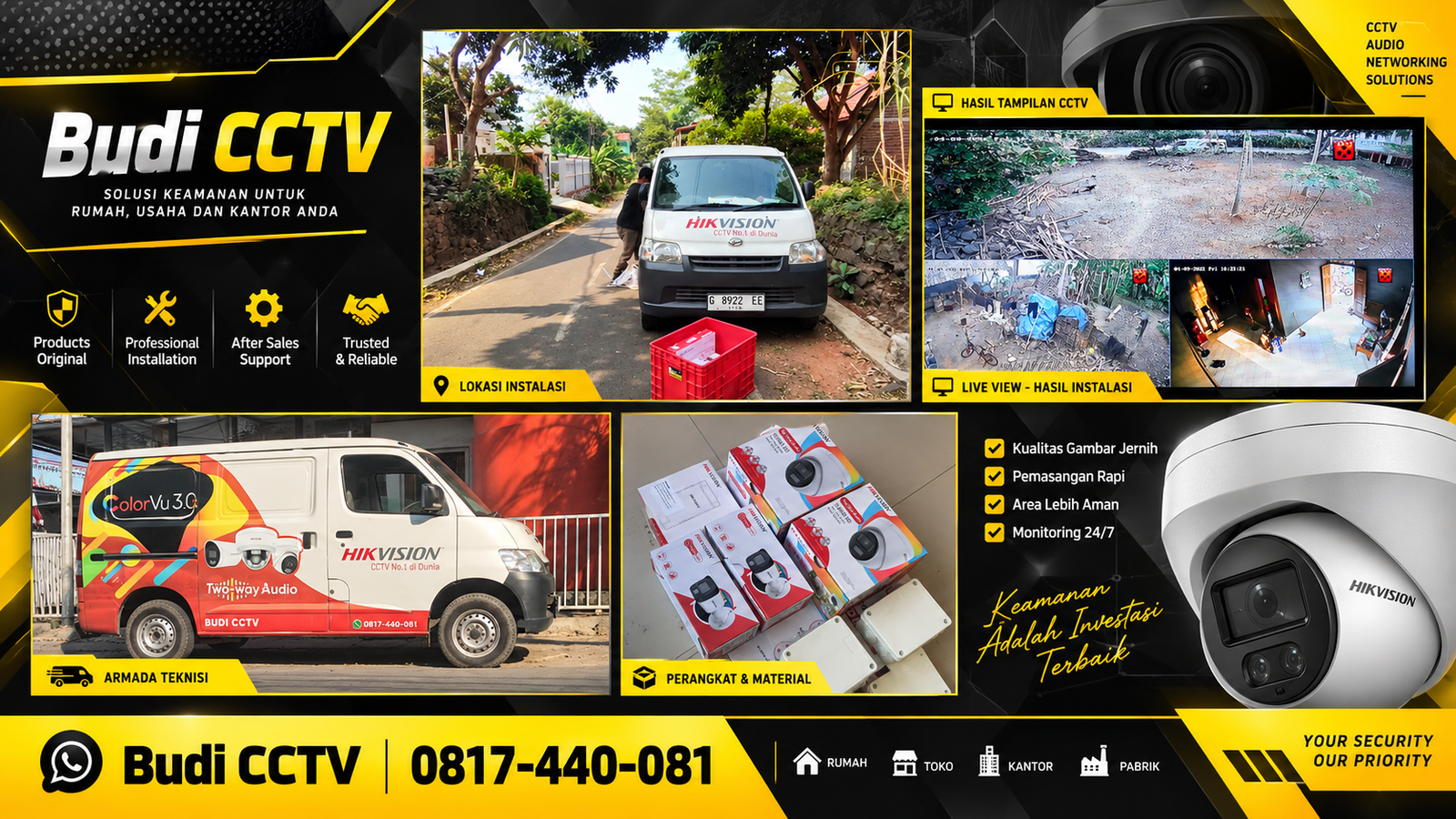 Pemasangan CCTV Hikvision di Pemalang, Mengutamakan Kerapihan Instalasi